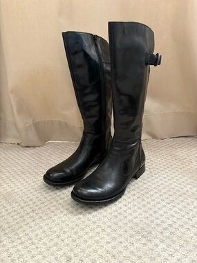 Born Black Leather Over-the-Knee Riding Boots